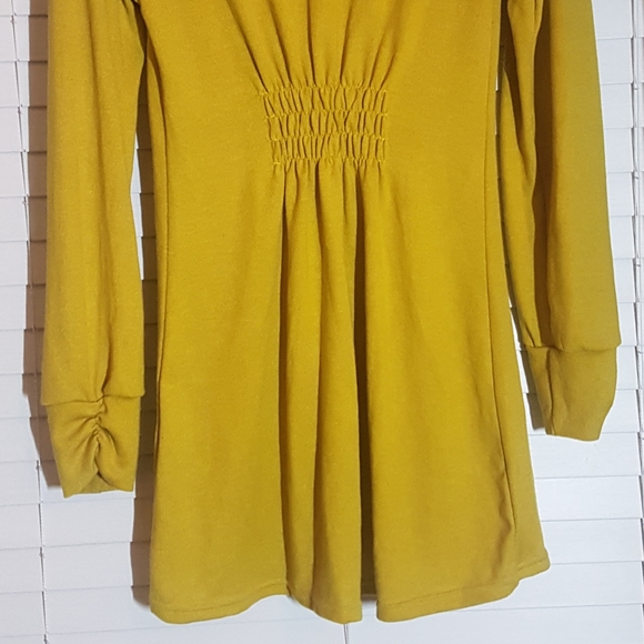 NWOT gold viscose collared tunic dress - Picture 5 of 6